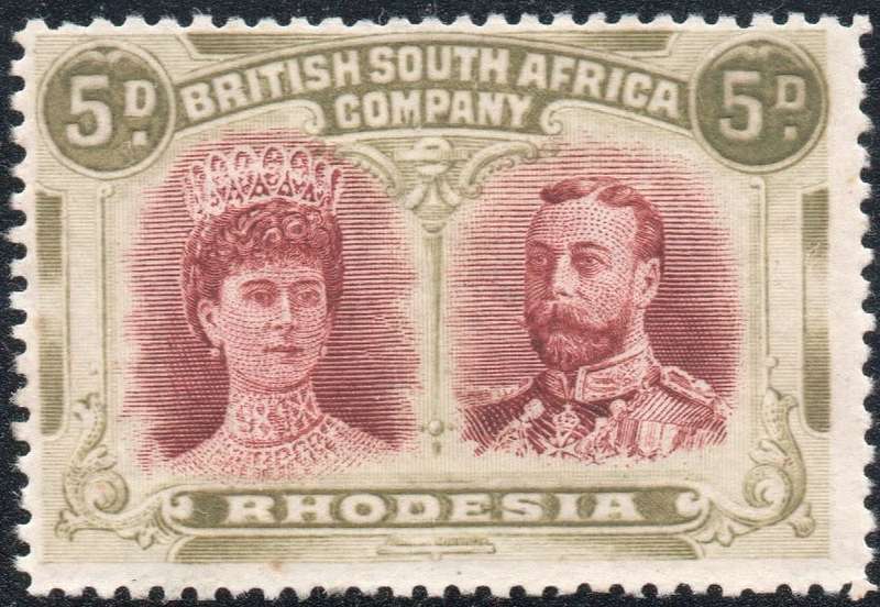 BSAC / Rhodesia SG141 4d Purple-brown and Olive-green LMM CV £65(2017)