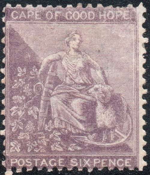 CAPE OF GOOD HOPE 1877 SACC20b 6d VIOLET MM CV R5500