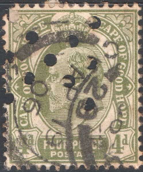 CAPE OF GOOD HOPE 1904 OFFICIAL STAMP SACC #70 4d OLIVE-GREEN - CV R1100 - SEE BELOW