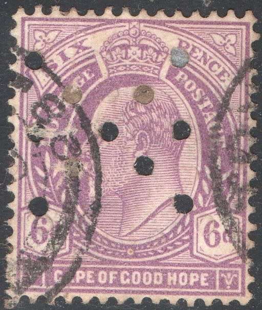 CAPE OF GOOD HOPE 1904 OFFICIAL STAMP SACC #71 6d MAUVE - CV R1500 - SEE BELOW