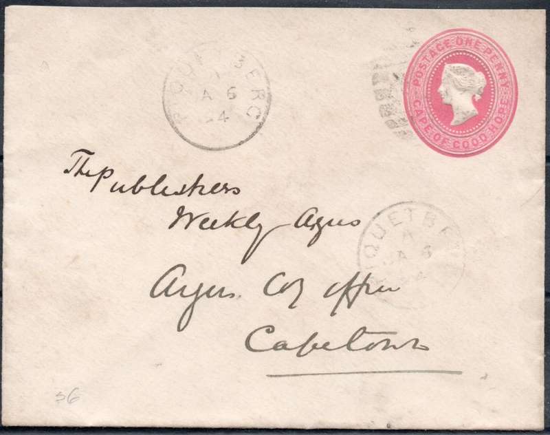CAPE OF GOOD HOPE 1900 : 1d PINK EMBOSSED POSTAL STATIONERY ENVELOPE - SEE BELOW