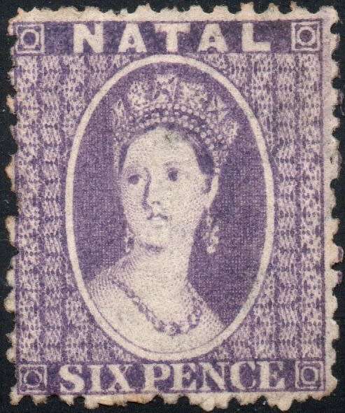 NATAL 1863-5 SACC20 6d DEEP VIOLET - MM - CV R2000
