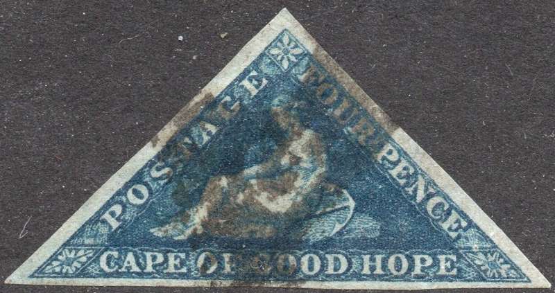 CAPE OF GOOD HOPE 1864 SACC15 4d DEEP BLUE - SUPERB USED - CV R3000