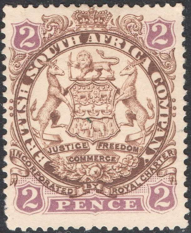 BSAC / Rhodesia : SACC30 2d BROWN & MAUVE MM CV R1000