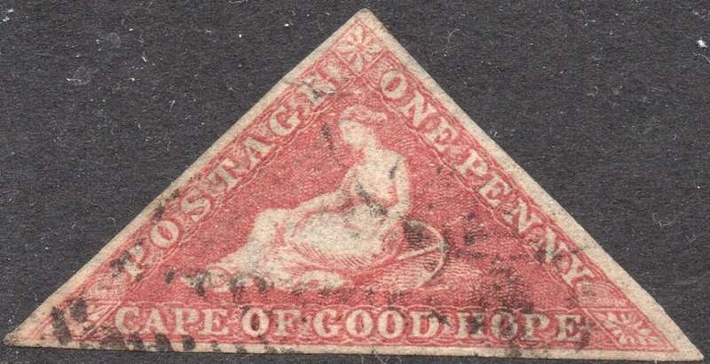CAPE OF GOOD HOPE 1855 SACC5a - 1d PALE ROSE - FAULT - CV R10000