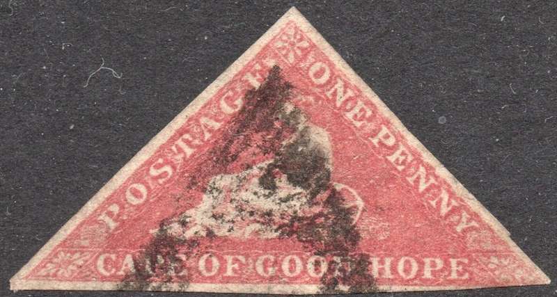 CAPE OF GOOD HOPE 1855 SACC5b - 1d DEEP ROSE - FINE USED - CV R15000