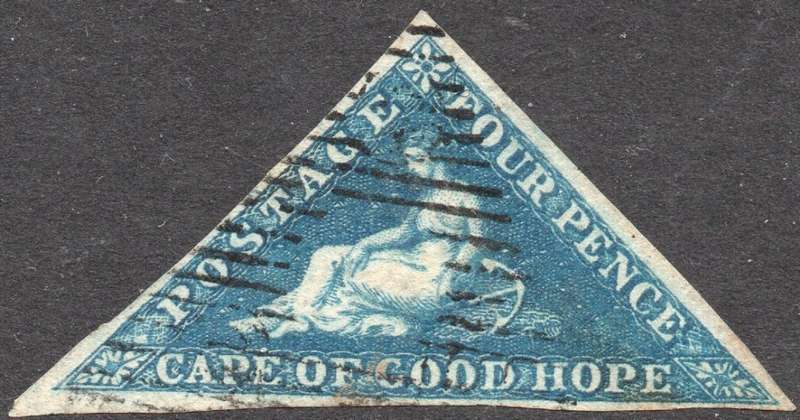 Cape of Good Hope : 1853 SACC2 4d DEEP BLUE(DEEPLY BLUED PAPER) - VERY FINE USED CV R5500