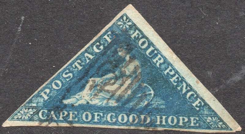 CAPE OF GOOD HOPE 1855 SACC6 - 4d DEEP BLUE - VFU - CV R1600+