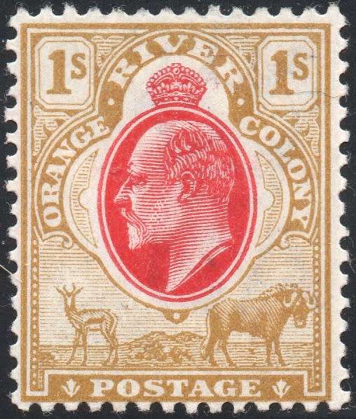 OFS 1903 SG146 1/- SCARLET & BISTRE - MM