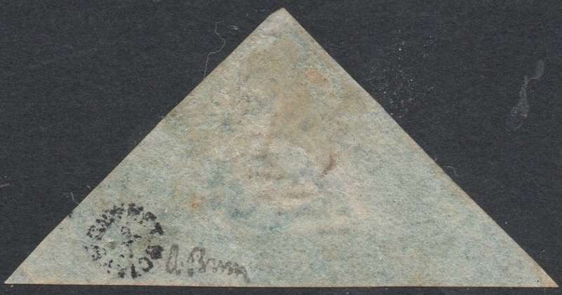 CAPE OF GOOD HOPE 1853 SACC2 - 4d BLUE ON DEEPLY BLUED PAPER - VFU - CV R5500+