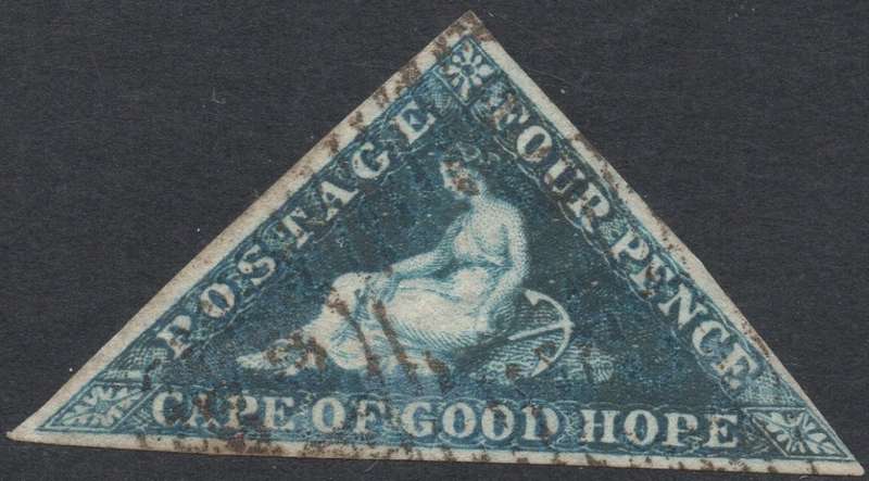 CAPE OF GOOD HOPE 1855 SACC6 - 4d DEEP BLUE - VFU - CV R1600+