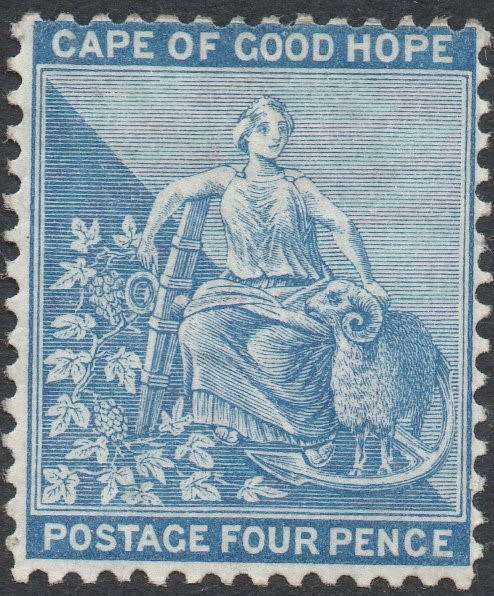CAPE OF GOOD HOPE 1872 SACC25b 4d ULTRAMARINE MM CV R9000
