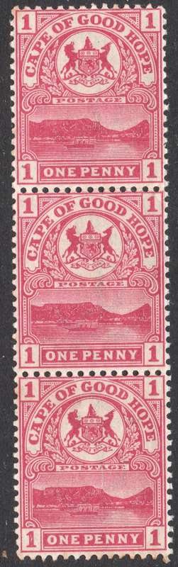 Cape of Good Hope 1900 SACC64 1d CARMINE STRIP OF THREE - UNMOUNTED MINT CV R450