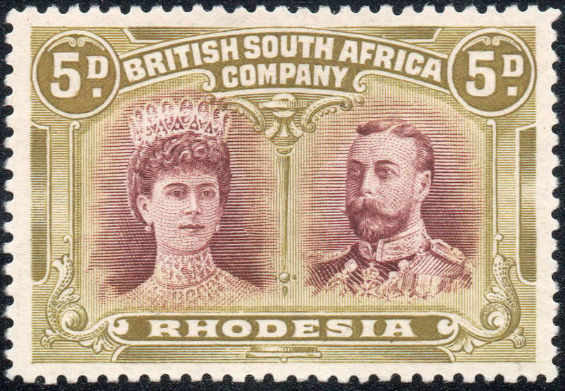 BSAC / Rhodesia SG141 4d Purple-brown and Olive-green MNG CV £65(2017)