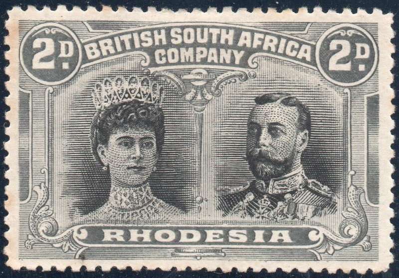 RHODESIA (B.S.A.C.) SACC126 2d BLACK and GREY - MM