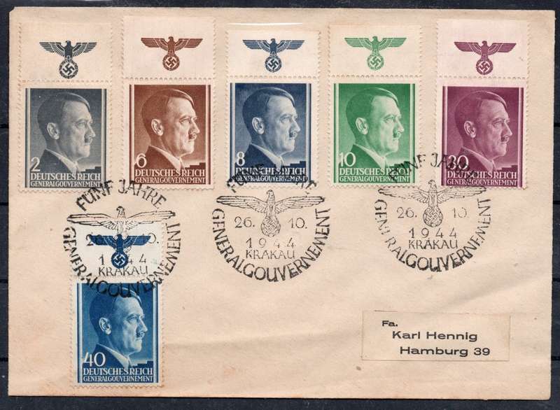 Poland (German Occupation WWII) - 1944 - Very Fine Cover with Inscriptional Marginal``Hitler Heads``