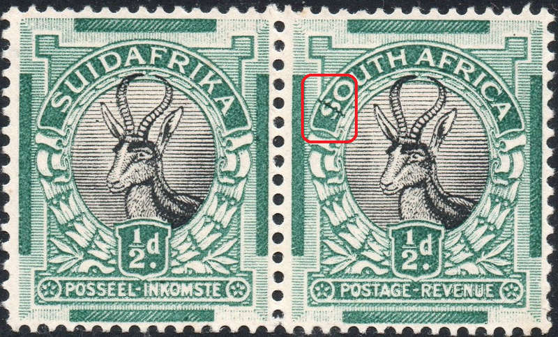 UNION OF SA - SG42d ½d/ BLACK and GREEN - ``$ Variety - `*UM* CV £50(2017)
