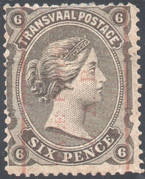 TRANSVAAL 1885 SACC196 2d on 6d - MM - CV R450