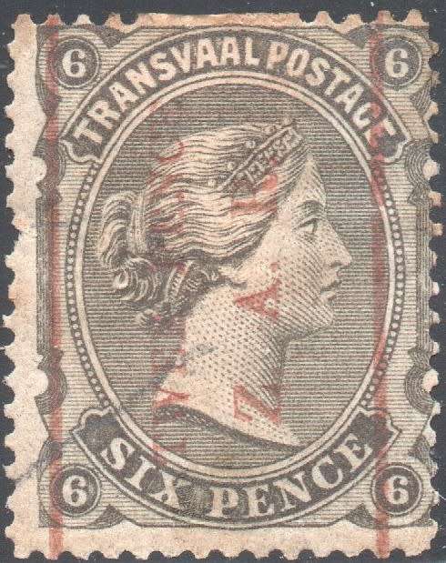 TRANSVAAL 1885 SACC196 2d on 6d - MM - CV R450