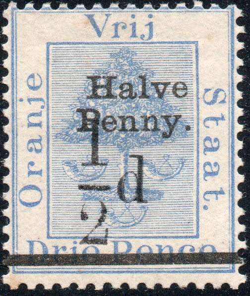 OFS 1896 SACC46(var) - 2½d ON 3d ULTRAMARINE ``DOUBLE`` OVERPRINT - SCARCE