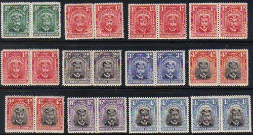 Southern Rhodesia Admirals - 12 pairs - UM and MM - see scans & comments
