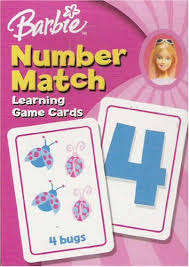 Barbie number match cards