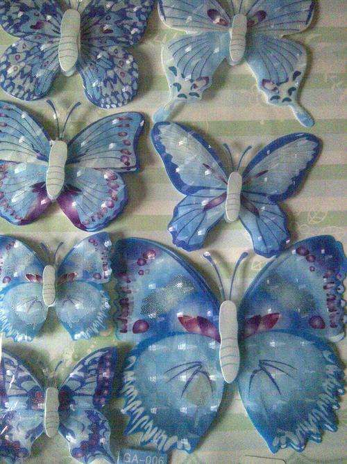 Fantastic Removable 3D Wall Bedroom Room Stickers - Blue Butterfly Design