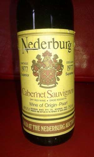 Vintage 1977 Superior Nederburg Cabernet Sauvignon Dry Red Wine
