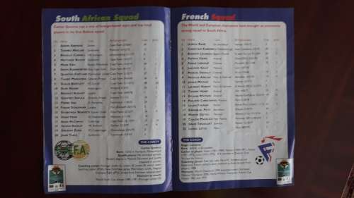 Mandela Challenge Match Programme: South Africa vs France (Soccer) 2000