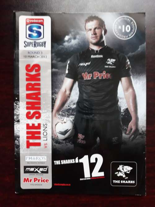 3 Sharks Super Rugby Match Programmes