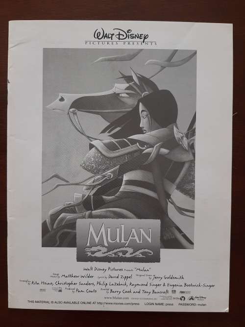 Mulan Movie Press Kit Brochure (1998) - Walt Disney