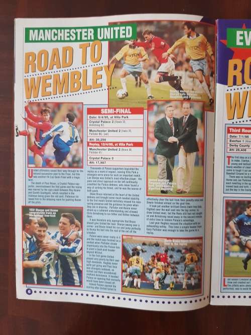 Road to Wembly `95: Cup Final Guide - Man United vs Everton (incl Souvenir booklet and poster)