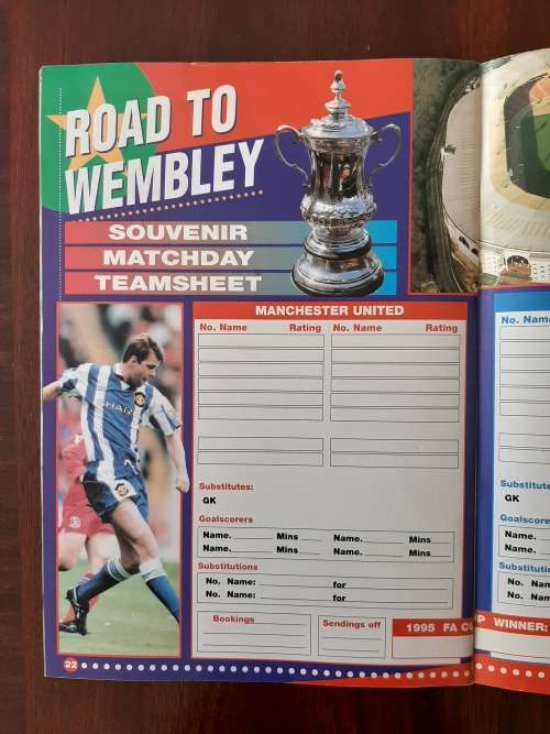 Road to Wembly `95: Cup Final Guide - Man United vs Everton (incl Souvenir booklet and poster)