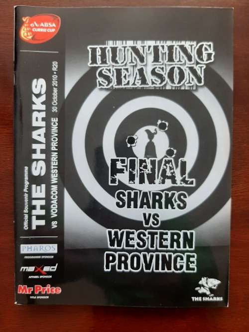 Currie Cup Final Match Programme 2010: The Sharks vs Western Province