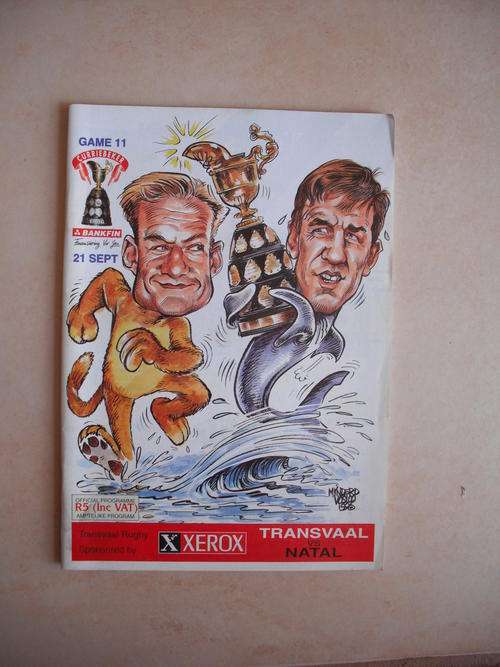 Match Programme: Transvaal vs Natal