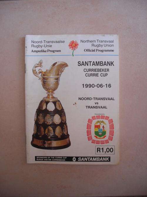 Match Programme: Northern Transvaal vs Transvaal (1990)