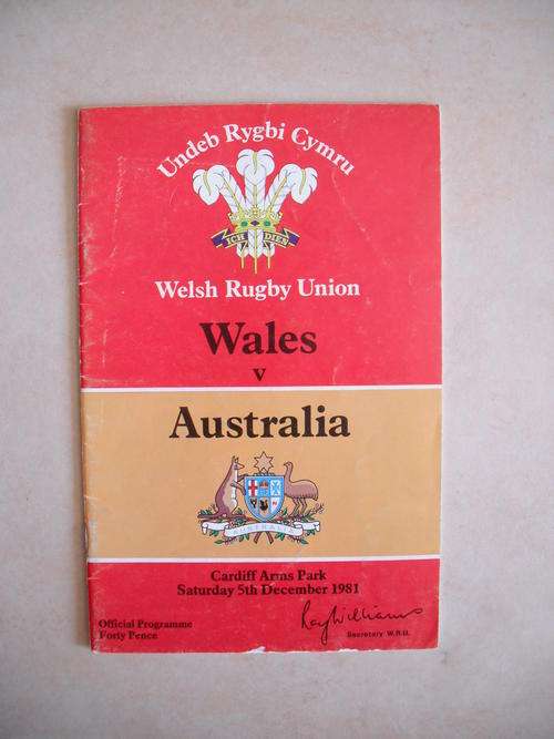 Match Programme: Wales vs Australia (1981)