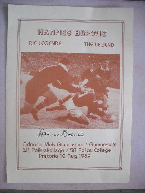Hannes Brewis: The Legend - Auction Programme 1989 (SIGNED)
