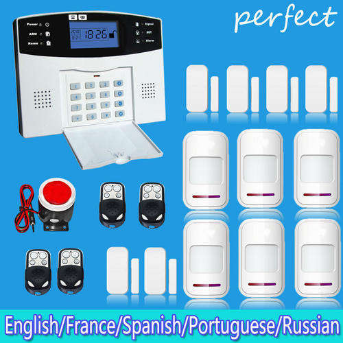 Wireless GSM SIM card DIY Home security Alarm system with LCD Keyboard Sensor
