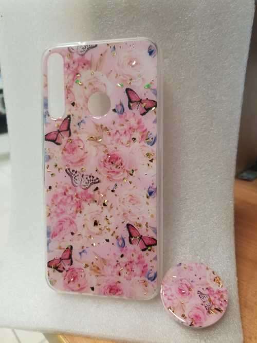 Huawei Y7P Glitter With Pop Socket Cover