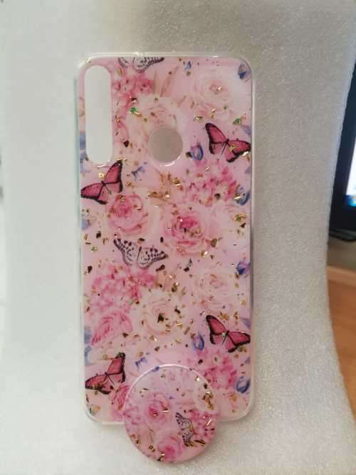 Huawei Y7P Glitter With Pop Socket Cover