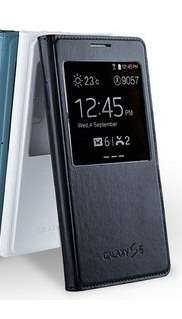 Samsung Galaxy S5 SV i9600 Sansung Original S-View Flip Leather Back Cover Cases Auto wake/sleep