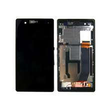 sony xperia z complete lcd assembly with frame black genuine part