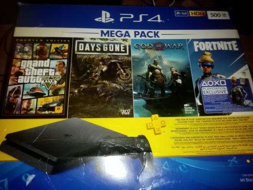 PS4 500GB MEGA PACK Console + God of War + GTA V + Days Gone