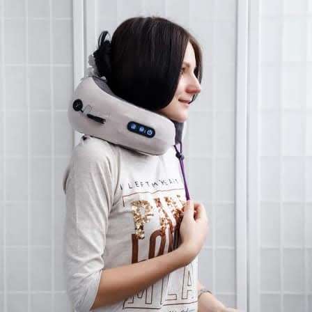 Electric U-Shaped Pillow Multi-Function Shoulder Cervical Neck Massager  Pink