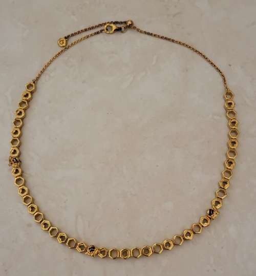 Pandora 18ct gold plated Choker. Bee/Honeycomb design