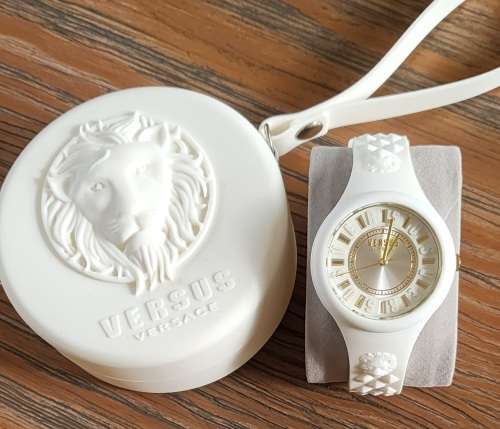 Versace Ladies Watch. Versus Versace White 39mm Fire Island Watch, with distinctive Medusa Logo