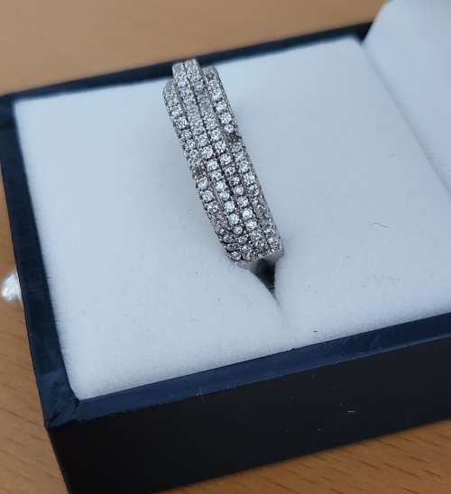 Stunning CZ Ring. Stainless Steel. Size N