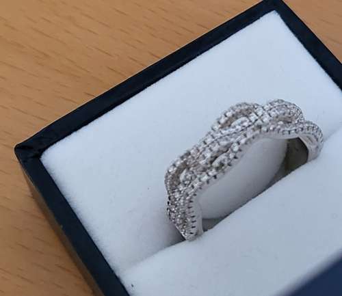 Stunning CZ Ring. Stainless Steel. Size N