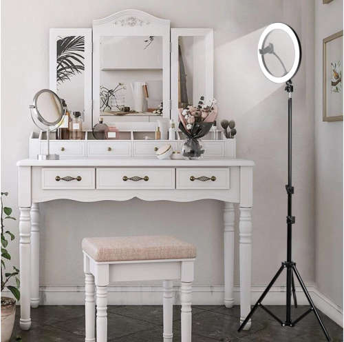 12 inch LED Dimmable ring light with stand for youtube, tiktok, makeup video live phone selfie